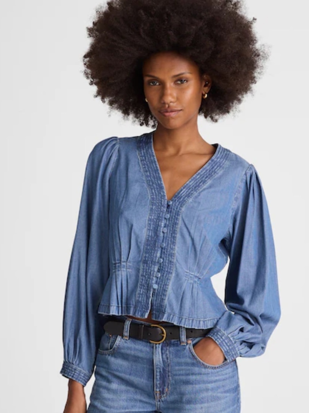 Madewell Kennebec Denim Button-Front Top